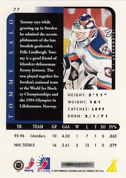 1996-97 Pinnacle Be a Player #77 Tommy Salo Back