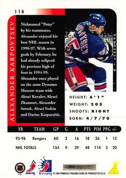1996-97 Pinnacle Be a Player #118 Alexander Karpovtsev Back