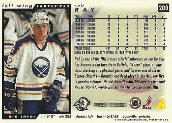1996-97 Score #200 Rob Ray Back