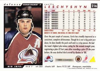 1996-97 Score #216 Curtis Leschyshyn Back