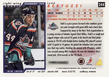 1996-97 Score #244 Todd Bertuzzi Back