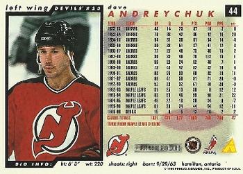 1996-97 Score #44 Dave Andreychuk Back