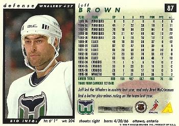 1996-97 Score #87 Jeff Brown Back