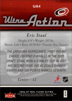 2006-07 Ultra - Ultra Action #UA4 Eric Staal  Back