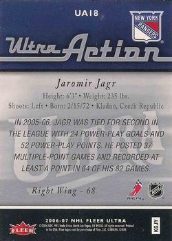 2006-07 Ultra - Ultra Action #UA18 Jaromir Jagr  Back