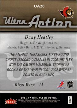 2006-07 Ultra - Ultra Action #UA20 Dany Heatley  Back