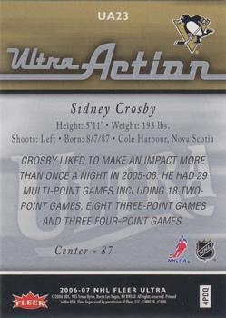 2006-07 Ultra - Ultra Action #UA23 Sidney Crosby  Back