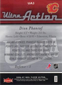2006-07 Ultra - Ultra Action #UA3 Dion Phaneuf  Back