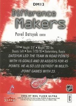 2006-07 Ultra - Difference Makers #DM13 Pavel Datsyuk  Back