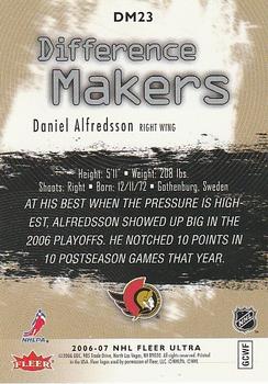 2006-07 Ultra - Difference Makers #DM23 Daniel Alfredsson  Back