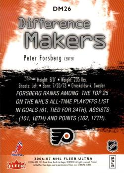 2006-07 Ultra - Difference Makers #DM26 Peter Forsberg  Back