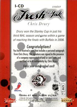 2006-07 Ultra - Fresh Ink #I-CD Chris Drury Back