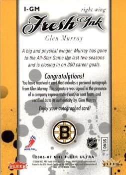 2006-07 Ultra - Fresh Ink #I-GM Glen Murray Back
