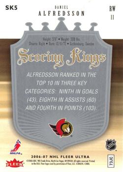 2006-07 Ultra - Scoring Kings #SK5 Daniel Alfredsson  Back