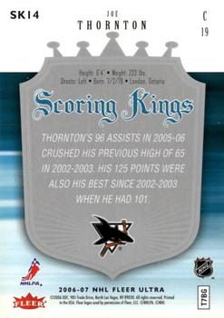 2006-07 Ultra - Scoring Kings #SK14 Joe Thornton  Back