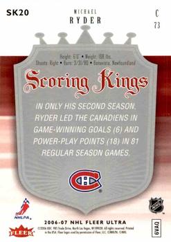 2006-07 Ultra - Scoring Kings #SK20 Michael Ryder  Back
