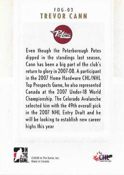 2007-08 In The Game Between the Pipes - The Future of Goaltending #FOG-03 Trevor Cann  Back