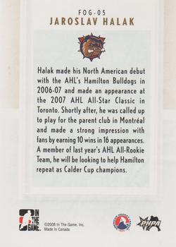 2007-08 In The Game Between the Pipes - The Future of Goaltending #FOG-05 Jaroslav Halak  Back