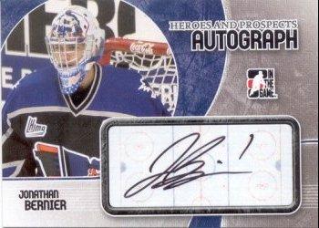 2007-08 In The Game Heroes and Prospects - Autographs #A-JB1 Jonathan Bernier  Front