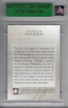 2007-08 In The Game Ultimate Memorabilia #17 Dominik Hasek  Back