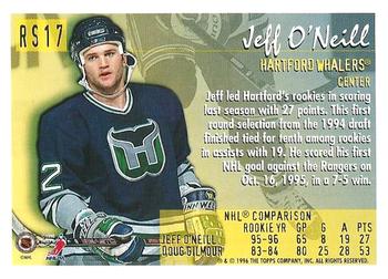 1996-97 Topps NHL Picks - Rookie Stars #RS17 Jeff O'Neill Back