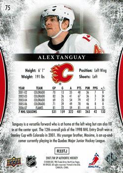 2007-08 SP Authentic - Limited #75 Alex Tanguay  Back