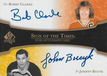2007-08 SP Authentic - Sign of the Times Duals #ST2-BC Bobby Clarke / Johnny Bucyk  Front