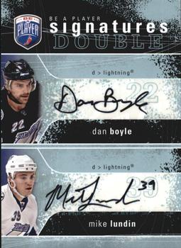 2007-08 Upper Deck Be a Player - Signatures Double #2S-BL Dan Boyle / Mike Lundin  Front