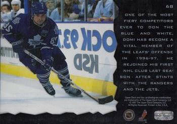 1996-97 Upper Deck Ice #68 Tie Domi Back