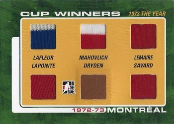 2009-10 In The Game 1972 The Year In Hockey - '72-'73 Cup Winners #CWB-01 Guy Lafleur / Frank Mahovlich / Jacques Lemaire / Guy Lapointe / Ken Dryden / Serge Savard  Front