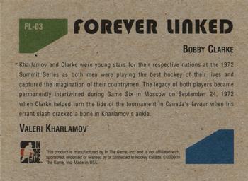 2009-10 In The Game 1972 The Year In Hockey - Forever Linked #FL-03 Bobby Clarke / Valeri Kharlamov Back