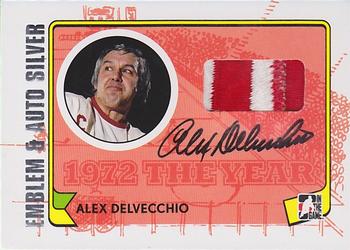 2009-10 In The Game 1972 The Year In Hockey - Game Used Emblem Autographs Silver #MA-AD Alex Delvecchio Front