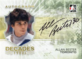 2009-10 In The Game Between The Pipes - Authentic Goaliegraphs #A-AB Allan Bester Front