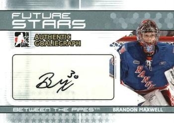 2009-10 In The Game Between The Pipes - Authentic Goaliegraphs #A-BM Brandon Maxwell  Front