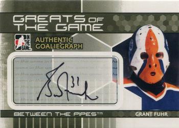 2009-10 In The Game Between The Pipes - Authentic Goaliegraphs #A-GF Grant Fuhr  Front