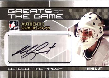 2009-10 In The Game Between The Pipes - Authentic Goaliegraphs #A-ML Mike Liut  Front