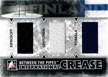 2009-10 In The Game Between The Pipes - International Crease Black #IC04 Miikka Kiprusoff / Kari Lehtonen / Vesa Toskala Front