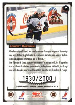 1997-98 Donruss Canadian Ice - Stanley Cup Scrapbook #7 Jeremy Roenick Back