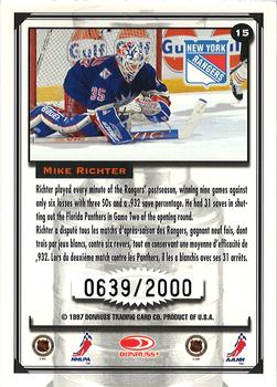 1997-98 Donruss Canadian Ice - Stanley Cup Scrapbook #15 Mike Richter Back