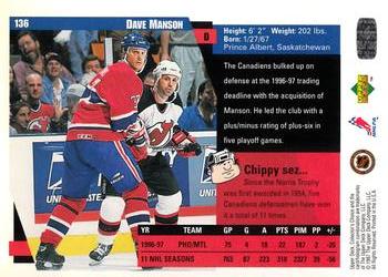 1997-98 Collector's Choice #136 Dave Manson Back