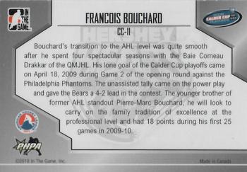 2009-10 In The Game Heroes and Prospects - Calder Cup Winners #CC-11 Francois Bouchard  Back