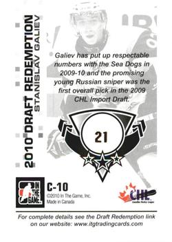 2009-10 In The Game Heroes and Prospects - Class of 2010 #C-10 Stanislav Galiev  Back