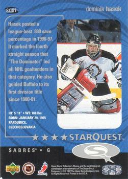 1997-98 Collector's Choice - StarQuest #SQ81 Dominik Hasek Back