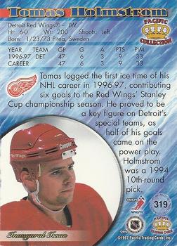 1997-98 Pacific Crown Collection #319 Tomas Holmstrom Back
