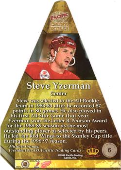 1997-98 Pacific Crown Royale - Cramer's Choice Jumbos #6 Steve Yzerman Back