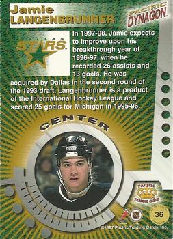 1997-98 Pacific Dynagon #36 Jamie Langenbrunner Back