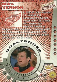 1997-98 Pacific Dynagon #45 Mike Vernon Back