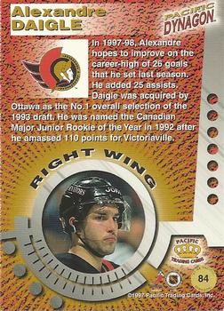 1997-98 Pacific Dynagon #84 Alexandre Daigle Back