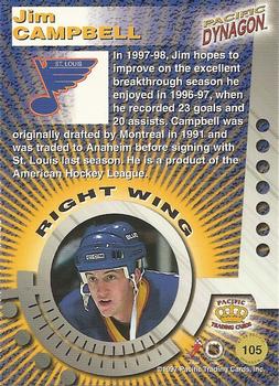 1997-98 Pacific Dynagon #105 Jim Campbell Back