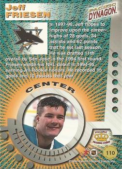 1997-98 Pacific Dynagon #110 Jeff Friesen Back